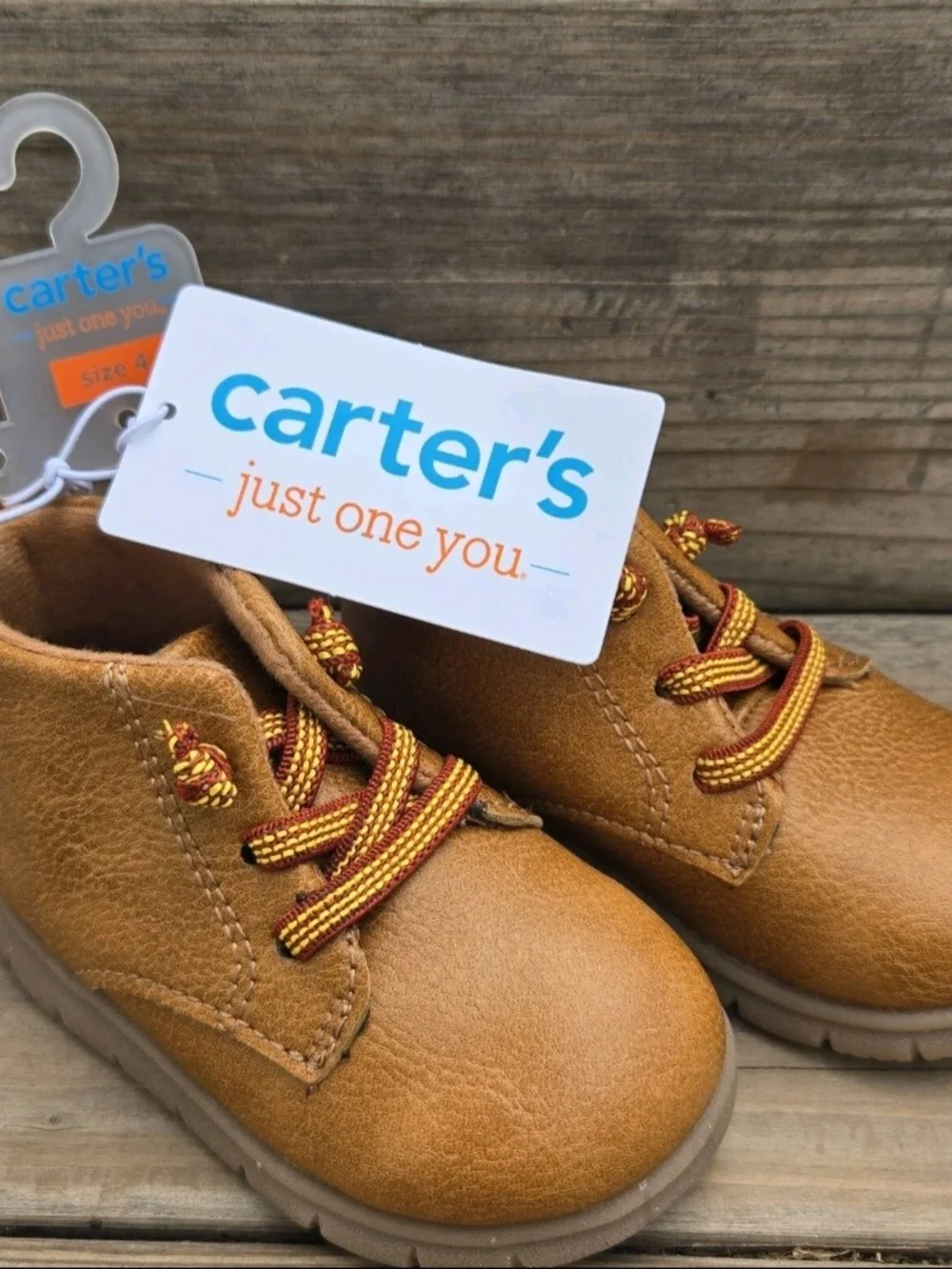 Carter's Toddler Tan/Tan Lace-Up Walker Boots